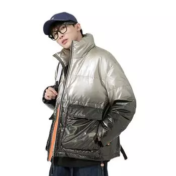 Короткая куртка-пуховик мужская зимняя ярко-белая утиная пуховая повседневная теплая утолщенная мужская куртка-топ M