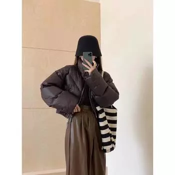 Короткая куртка-пуховик в стиле Kendou для женщин 2024 года, зимний дизайн, Sense Small Bread Clothing, зимняя куртка для женщин S (90-60 kg) чёрный