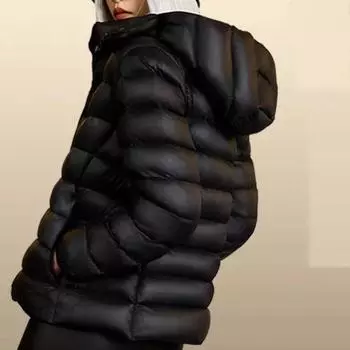 Короткая куртка-пуховик женская высокого класса женская 2024 новая зимняя женская одежда мода гусиный пух теплая куртка M (recommended within 50kg)