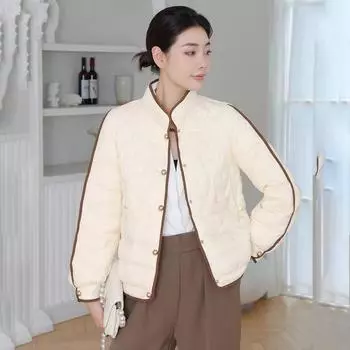 Короткая куртка-пуховик зимняя женская белая утиная пуховая женская новая куртка S чёрный