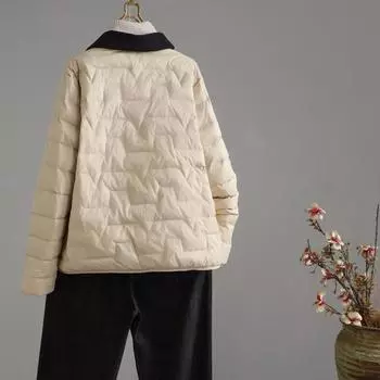Короткая легкая куртка-пуховик женская зимняя 2024 года, новая модная высококачественная белая китайская термокуртка на утином пуху M красный
