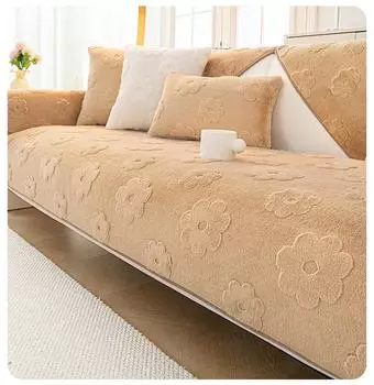 Короткая плюшевая жаккардовая L-образная подушка для дивана, пылезащитный коврик для гостиной, домашнего дивана, противоскользящий зимний диван, полотенце, наволочка 70X70cm 1pcs