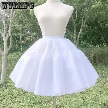 Короткая Повседневная юбка без костей Bustle Lolita, мягкая газовая юбка для косплея, белая юбка без костей, подтяжка белый