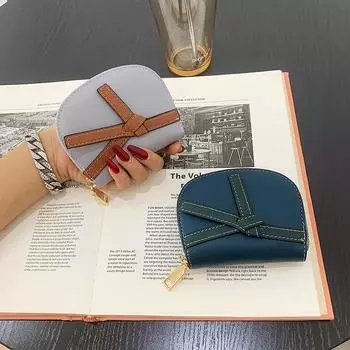 Короткая сумка для карточек с ретро-текстурой, простая и универсальная, женская сумка для карточек с мелочью синий