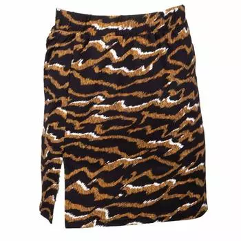 Короткая юбка с леопардовым принтом и разрезом Женщина VERO MODA XS чёрный