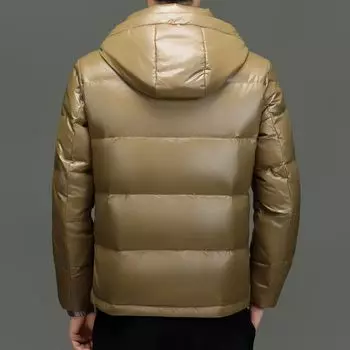 Короткая утепленная зимняя мужская куртка-пуховик с капюшоном, повседневная, с защитой от холода M