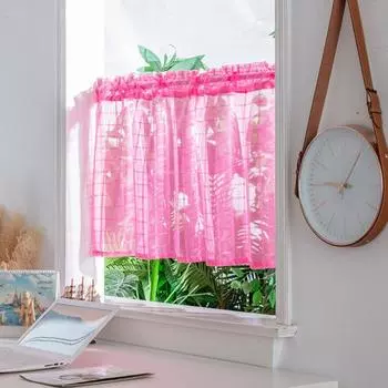 Короткая занавеска Yousheng с воздушным дренажем, устойчивая к разрывам, не выцветающая, простая в установке, полупрозрачная перегородка, оконная сетка, кухонные принадлежности красный