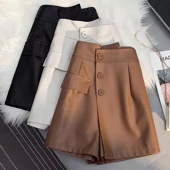 Короткая женская юбка с высокой талией, модным неровным краем и эффектом похудения S чёрный