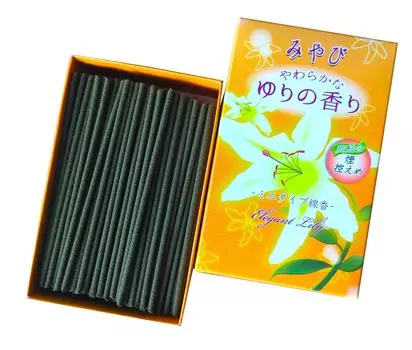 Короткие благовония с ароматом лилии Miyabi 55 г 200 Nikkun Shizando (приблизительно. палочки) коричневый