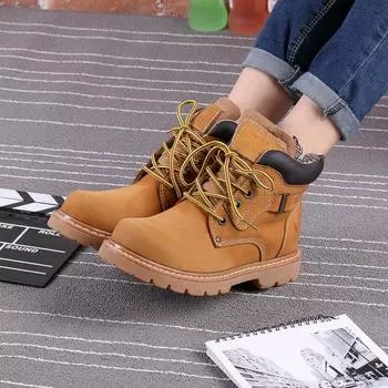 Короткие ботинки из коровьей кожи, мужские ботинки для активного отдыха, рабочие ботинки, ботинки Martin, модные женские ботинки, британские локомотивные ботинки, кожаные ботинки для пустыни 35 розовый