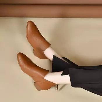 Короткие ботинки Кожаные ботинки Ботильоны на плоской подошве Кожаные ботинки 34 чёрный