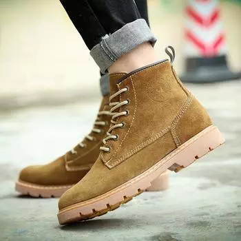 Короткие ботинки Кожаные ботинки Martin Британские водонепроницаемые рабочие ботинки Женские ботинки Локомотивные ботинки Парные ботинки Уличные мужские ботинки 39 синий