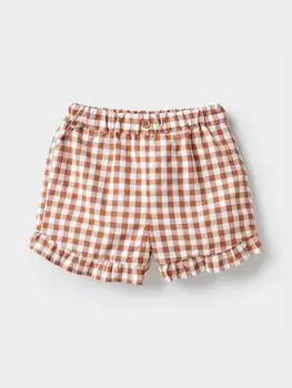 Короткие брюки Uniqlo Bt Easy с оборками в клетку 35 BROWN/BABY 90