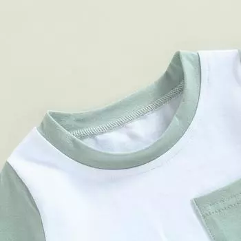 Короткие комплекты одежды для мальчиков лето 2024 новорожденные детская одежда детские вещи вещи топы с коротким рукавом и шорты костюм 0-6 Months коричневый