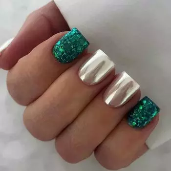 Короткие круглые накладные ногти розовые, серебряные, в полоску тигра, съемные накладные ногти для салона