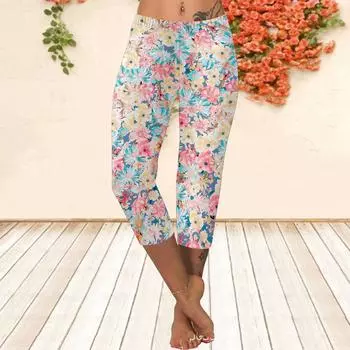 Короткие летние леггинсы, короткие леггинсы, леггинсы больших размеров. Женские облегающие брюки с 3D цветочным принтом. XS фиолетовый