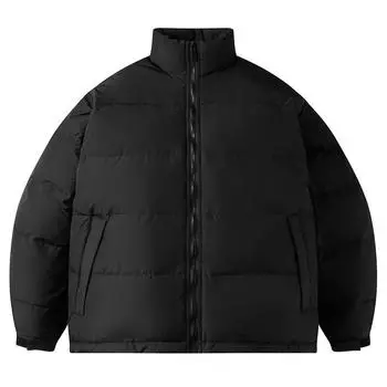 Короткие модели зимних пуховиков стали более утолщенными, а новая теплая куртка с воротником-стойкой для мужчин среднего и молодого возраста — красивая и модная. M чёрный