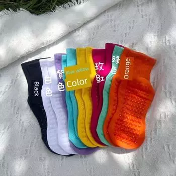 Короткие нескользящие носки для пола на раннюю осень, для йоги, пилатеса, танцев, аэробики, полностью закрывающие пальцы, хлопковые носки-тапочки, нескользящие Short Green