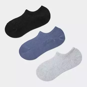 Короткие носки GU by Uniqlo Ribbed Belly 3P цвет с противоскользящим покрытием
