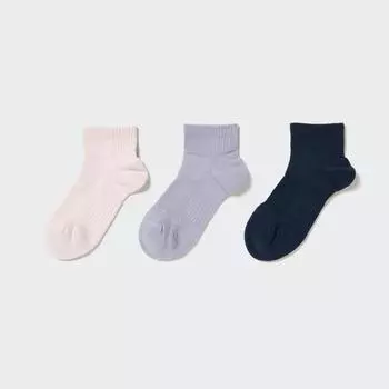 Короткие носки UNIQLO JAPAN, комплект из 3 пар, спортивный ворс 00 WHITE/2426