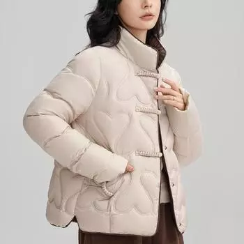 Короткие парки, женские зимние модные зимние куртки с длинными рукавами, женские однобортные толстые теплые верхние одежды M чёрный