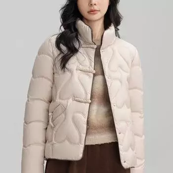 Короткие парки, женские зимние модные зимние куртки с длинными рукавами, женские однобортные толстые теплые верхние одежды M абрикосовый