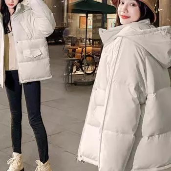Короткие пуховые куртки, одежда с хлопковой подкладкой, свободные женские осенние и зимние пальто, толстые куртки с хлопковой подкладкой, новые тенденции 2024 года S