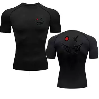 Короткие рукава быстросохнущая базовая одежда для бега, одежда для тренировок в спортзале, мужская дышащая, отводящая пот, эластичная облегающая одежда S