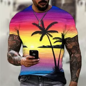 Короткие рукава мультфильм повседневная свободная одежда для подростков лето 3D цифровая печать S