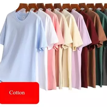 Короткие рукава однотонные топы повседневные мужские футболки с заниженной линией плеча O-образный вырез женские летние футболки S белый