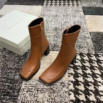 Короткие сапоги для вечеринок, ретро, черные сапоги, женские, зимние, осенние, вестерн-сапоги, женские, 2024, модные, ковбойские сапоги, белые туфли для женщин 35 белый