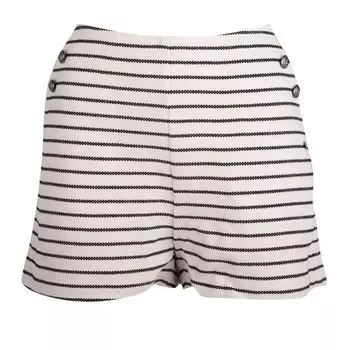 Короткие шорты в черно-белую полоску с боковыми пуговицами Женские DEELUXE 74 38 белый