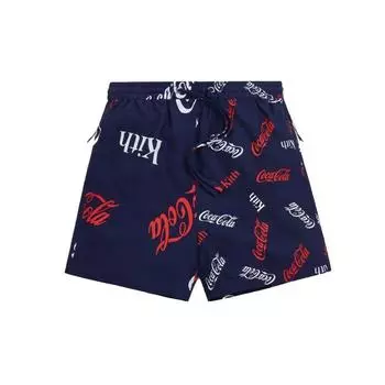 Короткие темно-синие брюки унисекс с принтом Kith x Coca-Cola, синие KH6378-102 XL