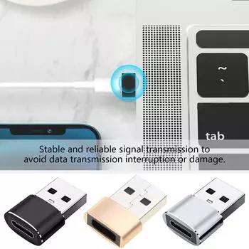 Короткие USB C - USB Адаптеры USB Type C Female - USB2.0 Male Адаптеры Разъемы Адаптеры зарядных устройств для телефонов Ноутбуки чёрный