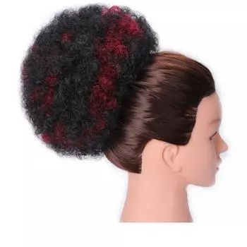 Короткие вьющиеся волосы с завязками на завязках, с высокой затяжкой, для наращивания волос, синтетическая американская афро-прическа 1B-bug