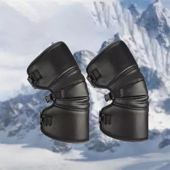 Короткие зимние наколенники для электровелосипеда для мужчин, теплоизоляция мотоцикла, экипировка для езды на мотоцикле, короткие ветрозащитные наколенники One Size чёрный