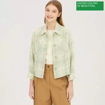 Короткий джемпер Benetton Tweed Bajp93241 Gn painted/42