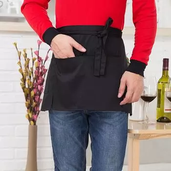 Короткий фартук для талии, отели, рестораны, кафе, официанты и официантки, униформа, фартуки, кухонные фартуки для женщин, короткие мандилы, Restaura винный