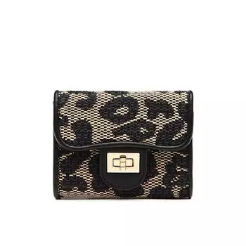 Короткий футляр для визитных карточек, женская идентификационная карточка с леопардовым принтом и несколькими отделениями, изысканная маленькая сумка, большая вместимость, чехол для визитных карточек, сумка для визитных карточек