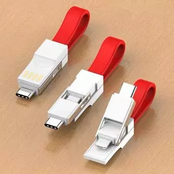 Короткий гибкий Android-кабель для быстрой зарядки Iphone Type-C для блока питания Micro USB белый