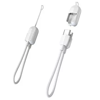 Короткий кабель USB Type-C [20 см/комплект из 2 шт./с ремешком] Совместимость с PD 60 Вт Быстрая зарядка и передача данных Тип C, быстрая зарядка, нейлон Высокая прочность Предотвращает