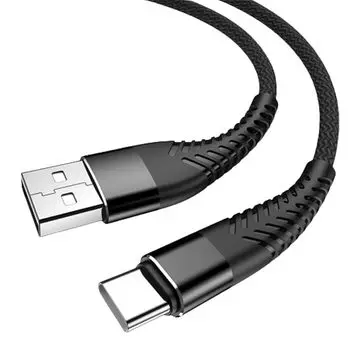 Короткий кабель USB Type C [25 см/комплект из 2 шт.] 3A кабель для быстрой зарядки тип C нейлоновый вязанный кабель USB-A на USB-C Galaxy S22 /S21 /S20 /S10+ /S10 /S9+, Huawei