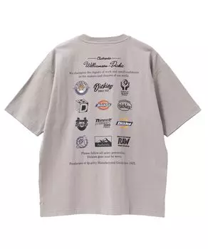 короткий логотип crew бежевый x L [Dickies] Мужская футболка, рукав, 100% хлопок, сухая, горловина, топ, принт