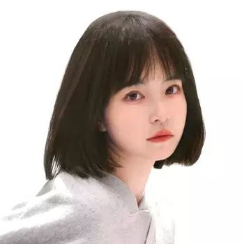 короткий маленький внешний вид черный Harajuku корейский термостойкий парик, боб, комплект из 5 предметов, прямой, короткий, милый, лицо, молодой, парик, волосы, розовый, гирлянда, стиль,