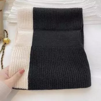 Короткий осенне-зимний шарф-перекрестная вязка, цветной зимний шарф, теплый шейный платок, мягкие утолщенные шарфы для женщин, короткий палантин, ветрозащитный вино красного