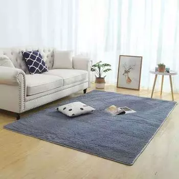 Короткий плюшевый домашний ковер с пушистой мягкой текстурой для гостиной, журнального столика, спальни, прикроватного одеяла, подушки для балкона и эркера 40x60cm небесно-голубой