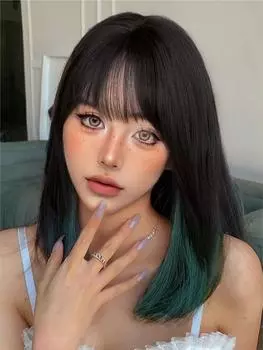 Короткий прямой многослойный парик для волос на ключице для женщин, парик для косплея в стиле Лолиты, классные коричневые парики с каре, синтетические термостойкие волосы 16inch