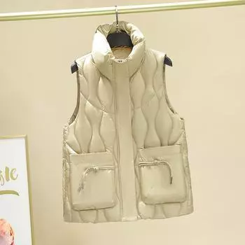 Короткий пуховик с бриллиантами для женщин, новинка зимы 2023, теплая куртка со стоячим воротником M чёрный