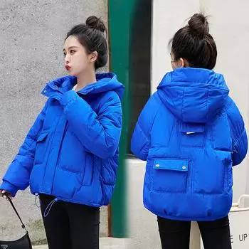 Короткий пуховик с капюшоном, женская зимняя короткая куртка 2022 года, новый дизайн, короткое стеганое пальто M белый