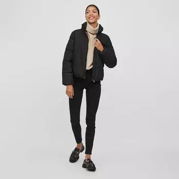 Короткий пуховик с воротником стойкой vitate Женщина VILA 36 бледно-синий